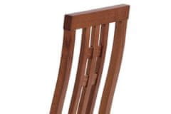 Autronic Drevená jedálenská stolička Jídelní židle, masiv buk, barva třešeň, látkový béžový potah (BC-2482 TR3)