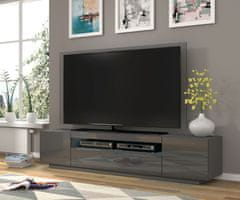 Homlando TV skrinka AURA 200 cm univerzálna, závesná alebo stojaca grafitový lesk