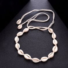 Northix Choker náhrdelník s bielymi mušľami - White 