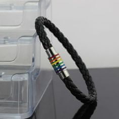 Northix Náramok Pride - Silver Rainbow - Magnetický zámok 