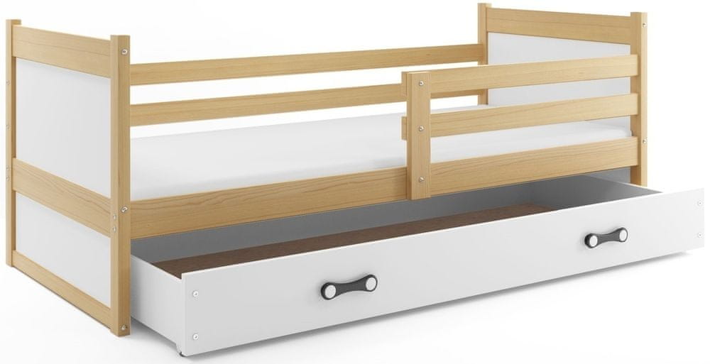 eoshop Detská posteľ RICO 1 90x200 cm, borovica/biela (Voľba matraca: Penový matrac)