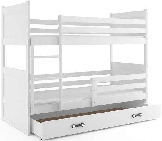 eoshop Poschodová posteľ RICO 80x160 cm, biela/biela (Voľba matraca: Penový matrac)