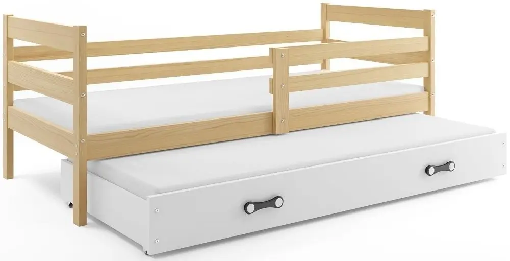 eoshop Detská posteľ s prístelkou ERYK 2 80x190 cm, borovica/biela (Voľba matraca: Penový matrac)