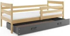 eoshop Detská posteľ ERYK 1 90x200 cm, borovica/grafitová (Voľba matraca: Penový matrac)