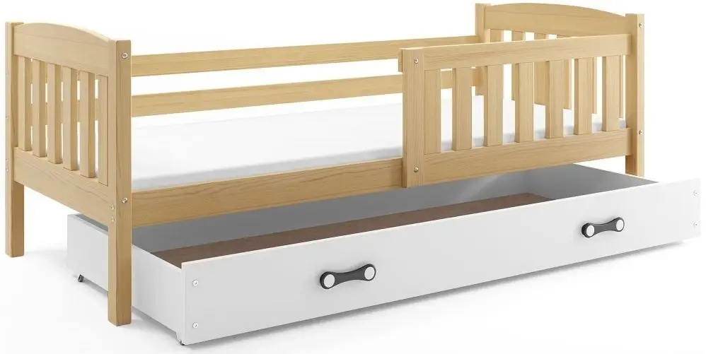 eoshop Detská posteľ KUBUS 1 90x200 cm, borovica/biela (Voľba matraca: Penový matrac)