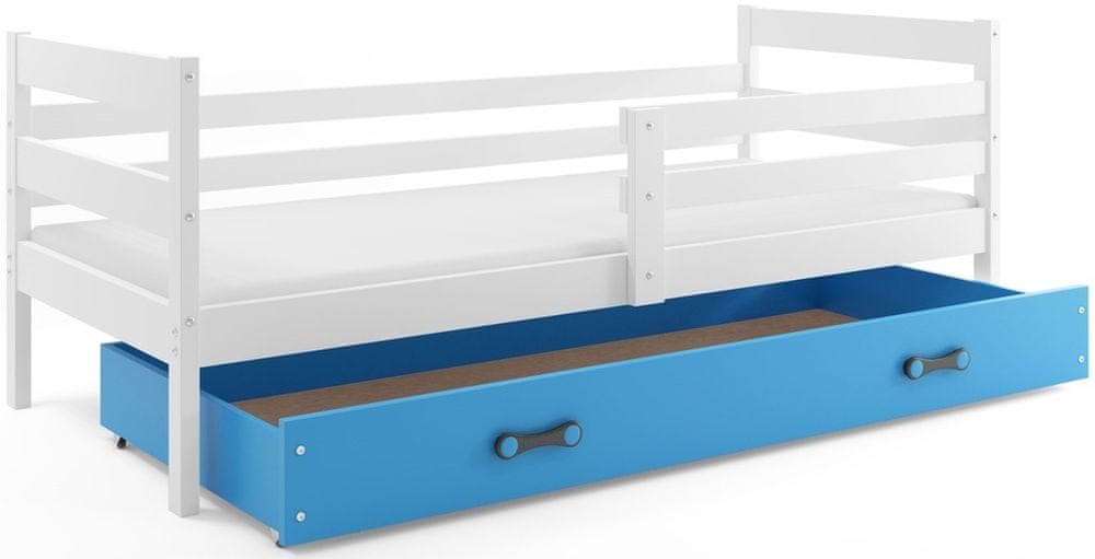 eoshop Detská posteľ ERYK 1 80x190 cm, borovica/modrá (Voľba matraca: Penový matrac)