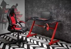 Halmar PC stôl B49, čierna / červená, lamino / kov