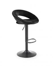Halmar Barová stolička H102, čierna, látka / kov