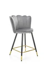 Halmar Barová stolička H106, sivá, zamat / kov