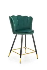 Halmar Barová stolička H106, zelená, zamat / kov