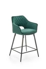 Halmar Barová stolička H107, zelená, látka / kov
