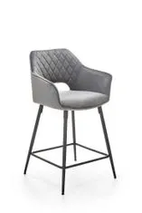 Halmar Barová stolička H107, sivá, látka/kov