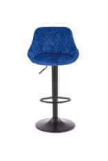 Halmar Barová stolička H101, modrá, látka / kov