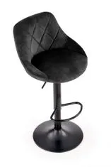 Halmar Barová stolička H101, čierna, zamat/kov