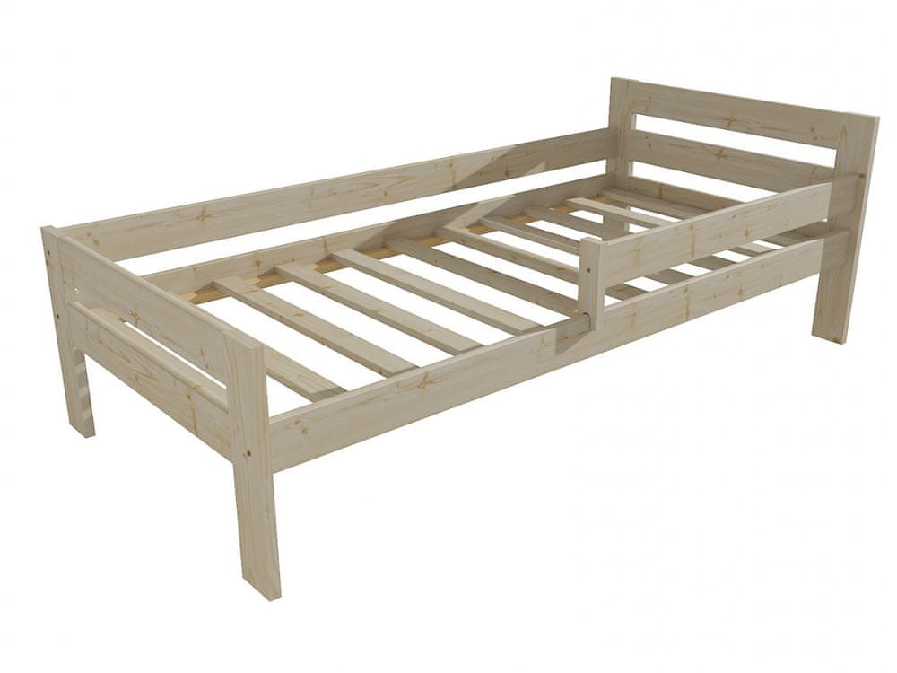 eoshop Detská posteľ M 009 NEW* so zábranou (Rozmer: 70 x 160 cm, Farba dreva: surové drevo)