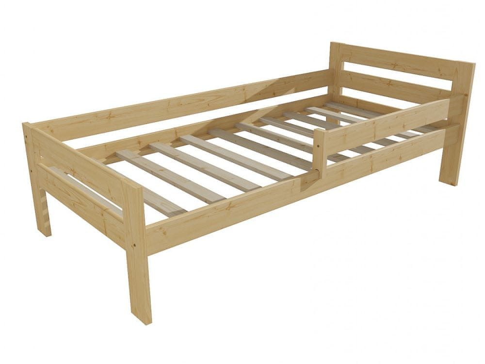 eoshop Detská posteľ M 009 NEW* so zábranou (Rozmer: 80 x 170 cm, Farba dreva: bezfarebný lak)