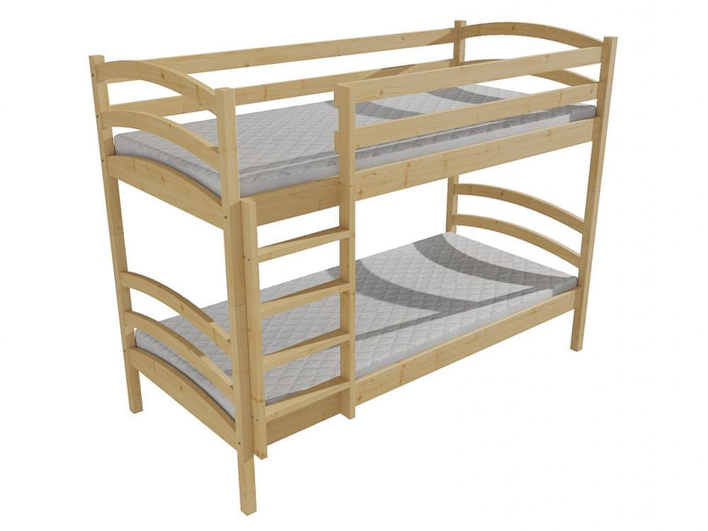 eoshop Poschodová posteľ PP 016 (Rozmer: 90 x 180 cm, Priestor medzi lôžkami: 100 cm, Farba dreva: farba biela)