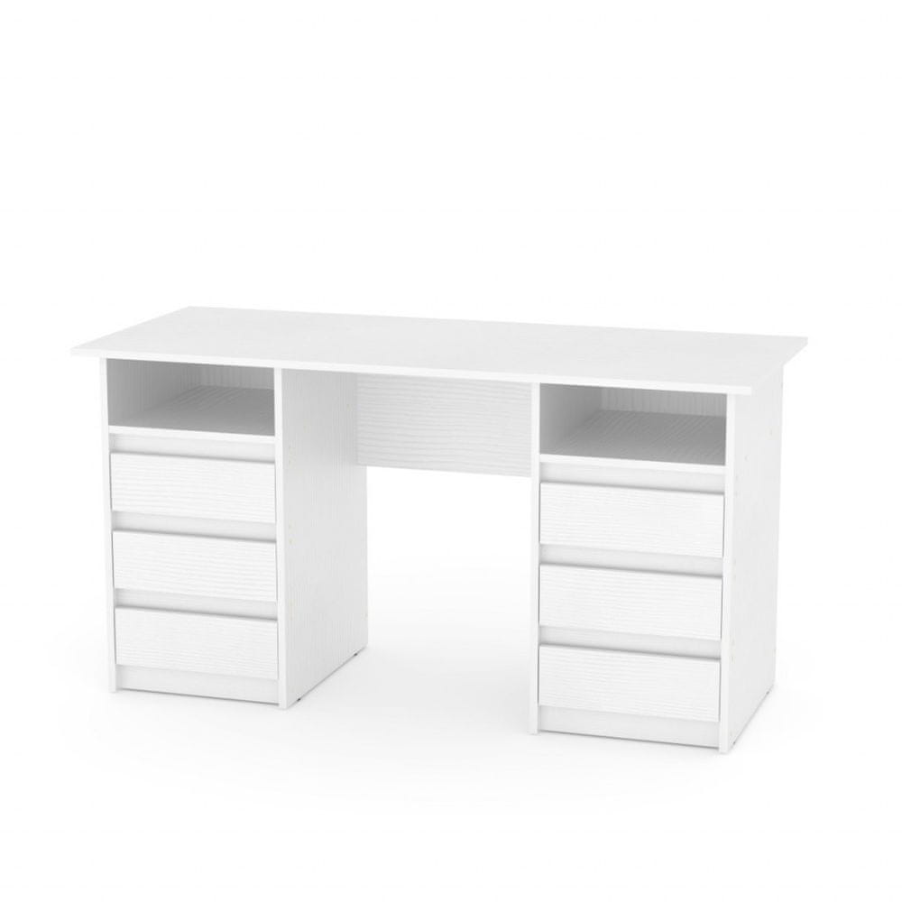 eoshop Písací stôl DEKAN-3 ABS (Farba dreva: biela)