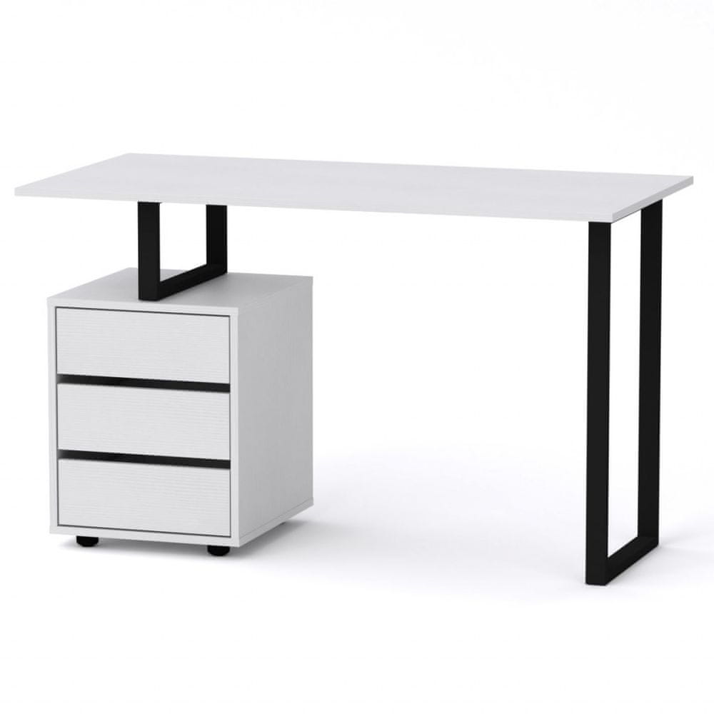eoshop Písací stôl LOFT-2 ABS (Farba dreva: biela)