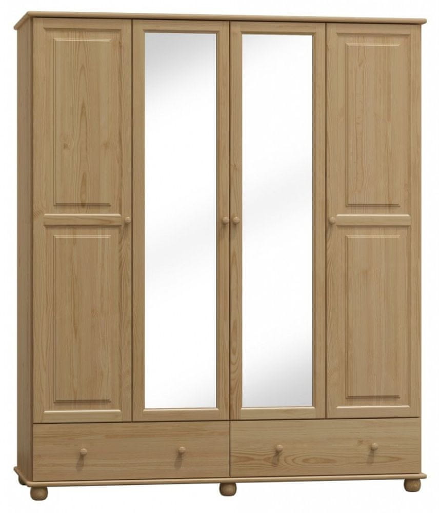 eoshop Šatníková skriňa 74 Klasik (Farba dreva: surové drevo, Šírka: 160 cm)