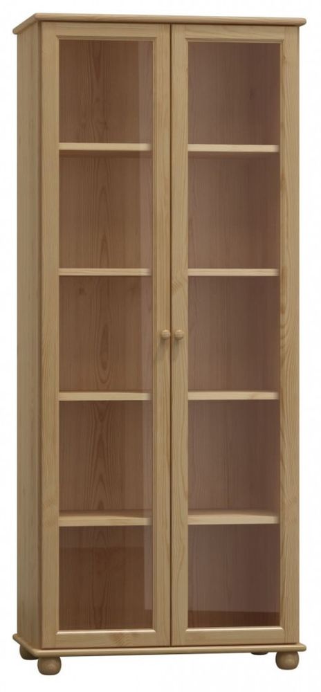 eoshop Vitrína 106 Klasik masív borovice (Farba dreva: bezfarebný lak, Šírka: 90 cm)