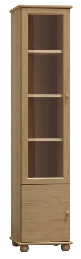 eoshop Vitrína 107 Klasik masív borovica (Farba dreva: bezfarebný lak)