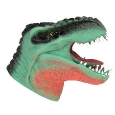 Dino World Tyrannosaurus rex na ruku ASST, Zeleno-hnedý, silikónový