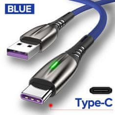 Bomba USB Type C TURBO 5A rýchlonabíjací + data LED kábel