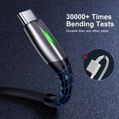 Bomba USB Type C TURBO 5A rýchlonabíjací + data LED kábel