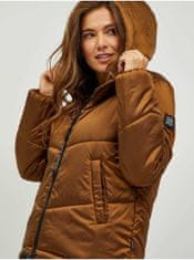 SAM73 Hnedá dámska prešívaná zimná bunda s kapucňou SAM 73 Gede XS