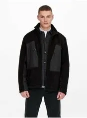 ONLY Čierna zimná bunda z umelého kožušteka ONLY & SONS Villads XL