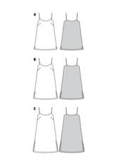 Burda Strih Burda 5996 - Tielkové šaty, šaty so špagetovými ramienkami, mini šaty