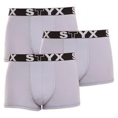 Styx 3PACK pánske boxerky športová guma sivé (G10676767) - veľkosť XL