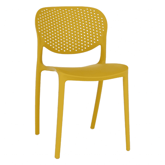 KONDELA Stohovateľná stolička, žltá, FEDRA new
