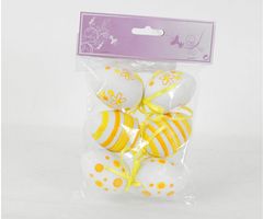 Autronic Vajíčka plastová 6cm, cena za 1 sáčok (6 ks), žlto-biele VEL810245