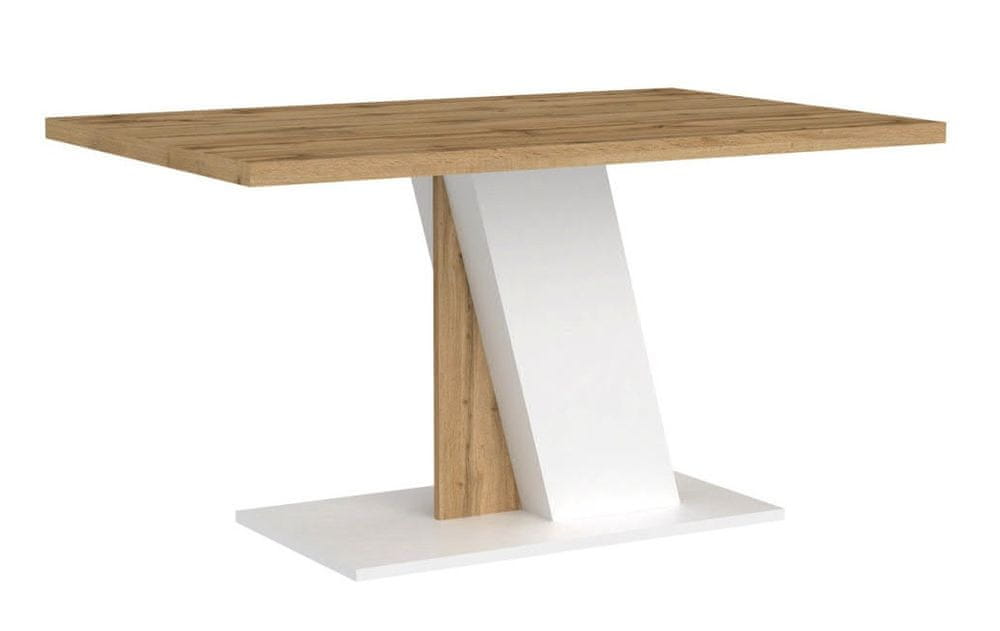 CASARREDO Jedálenský stôl BRENES biela/dub wotan