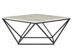 Beliani Konferenčný stolík s mramorovým vzhľadom béžová/čierna MALIBU