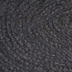 Petromila vidaXL Ručne vyrobený koberec tmavosivý 150 cm jutový okrúhly