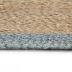Vidaxl Ručne vyrobený jutový koberec s olivovo-zelenými okrajmi 150 cm