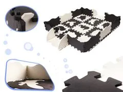 Aga Kontrastné penové puzzle 30 x 30 cm, 25 ks Čierna-smotanová