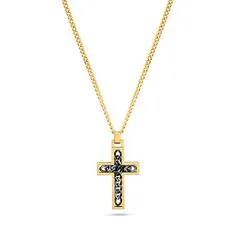 Police Originálny pozlátený náhrdelník s krížikom Crossed Out PEAGN2211303