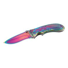 Herbertz 577910 Rainbow jednoručný vreckový nôž 8cm, nerezová oceľ s titánovým povlakom, dúhová