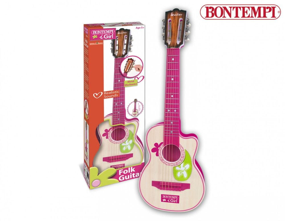 BONTEMPI Klasická gitara so 6 kovovými strunami 70 x 22,5 x 8 cm