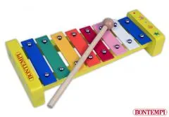 BONTEMPI Drevený xylofón s 8 kovovými notami 24 x 11 x 4,5 cm
