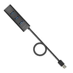 HUE-S2BL, 4x USB 3.0 CHARGING húb, micro USB napr. konektor, kábel USB-A 1.2m