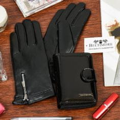 Beltimore  K27 Dámska kožená sada peňaženka s rukavicami čierna
