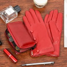 Beltimore  K26 Dámska kožená sada peňaženka s rukavicami červená