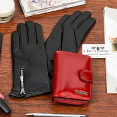 Beltimore  K27 Dámska kožená sada peňaženka červená s rukavicami