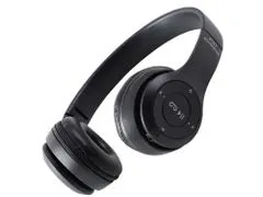 Verk  04110 Bluetooth slúchadlá P47, bezdrôtové slúchadlá s mikrofónom a MP3 prehrávačom čierna