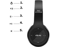 Verk  04110 Bluetooth slúchadlá P47, bezdrôtové slúchadlá s mikrofónom a MP3 prehrávačom čierna